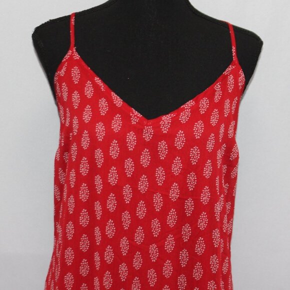 Old Navy Red and White Pattern Strappy Sun Dress with Ruffle Hem - Picture 3 of 15